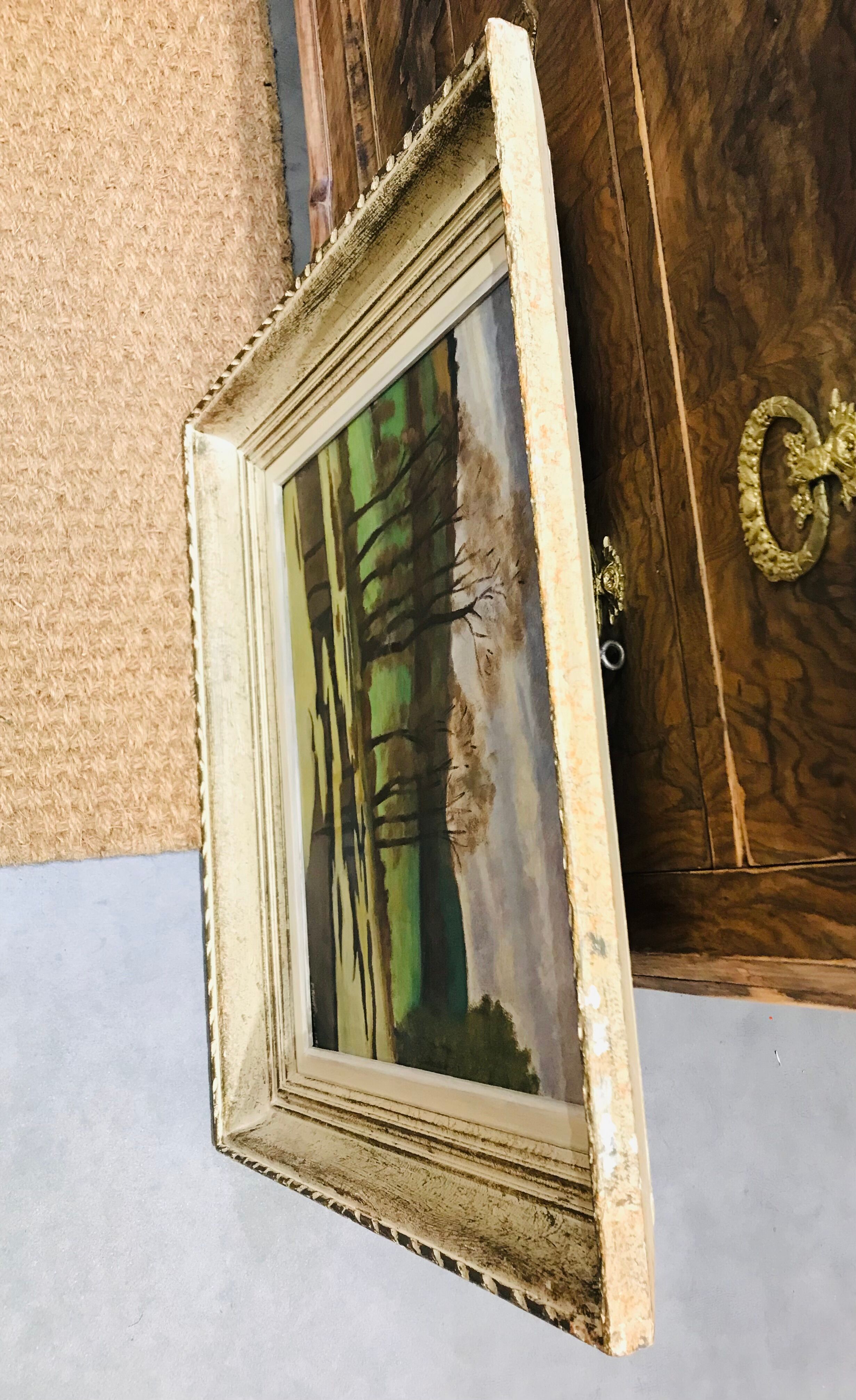 Landscape lake painting 50s