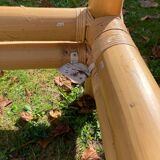 Vintage bed 160x200 and 2 bamboo bedsides