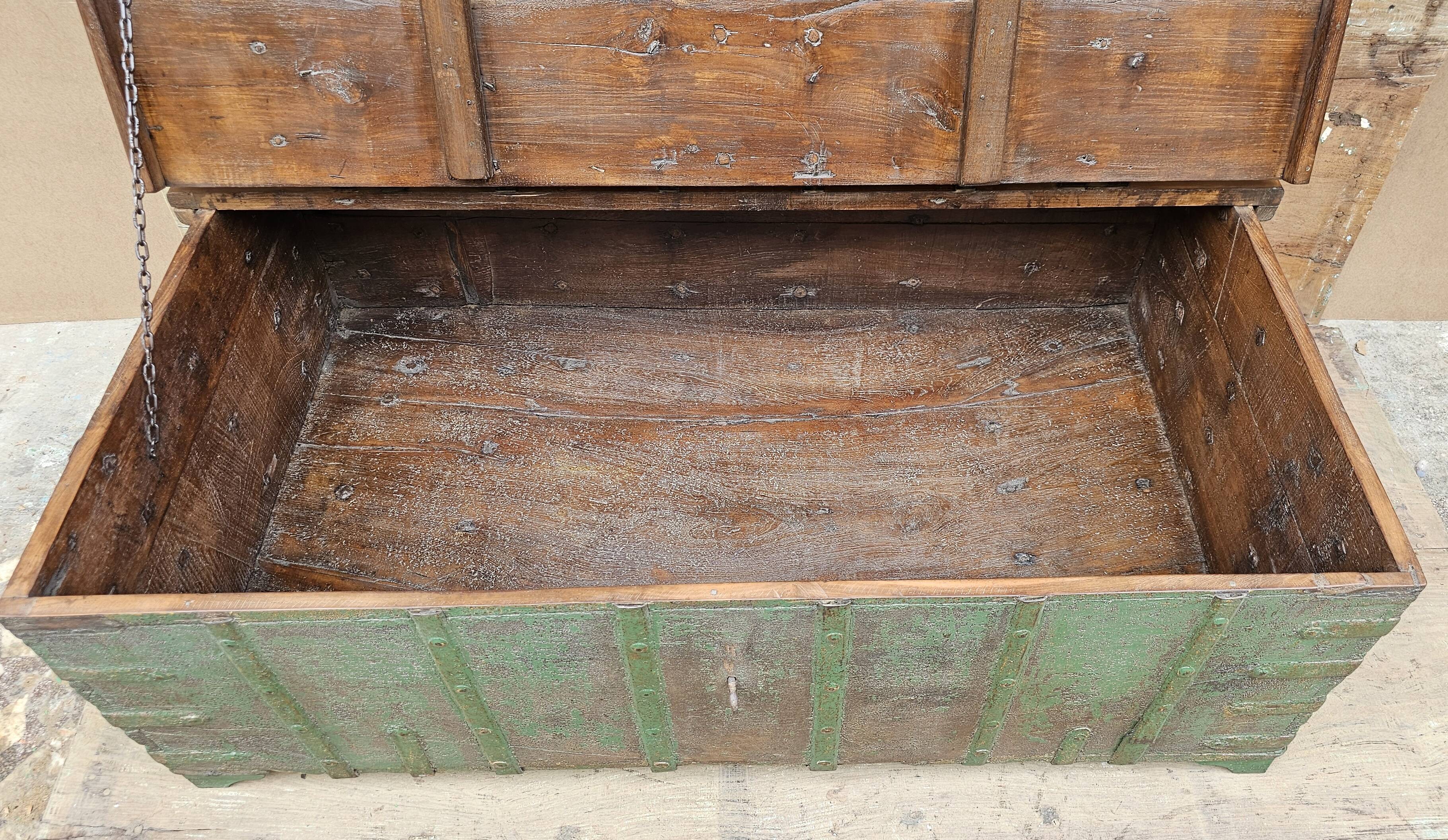Old coffee table - Burmese teak chest