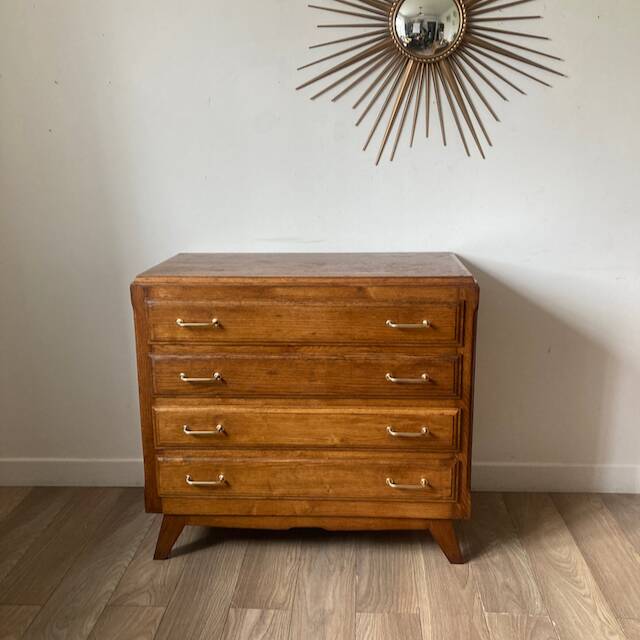 Vintage chest of drawers with compass feet