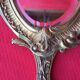 Hand painted gilt bronze nineteenth century louis xv age 1900 canted mirror