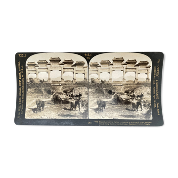 Ancient photography stereo, stereograph, luxury albumine 1903 Ming Royal Tombs, China