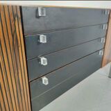 Vintage rosewood sideboard, chrome 1960