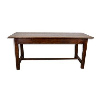 Table à manger chêne et châtaignier, antique 19ème siècle