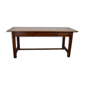 Antique 19th century french rustic farmhouse dining table oak & chestnut