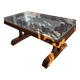 Coffee table in solid oak and mosaic.