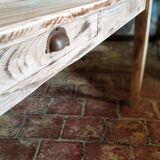 Farmhouse table in solid oak and pine, raw, washed, 212x93