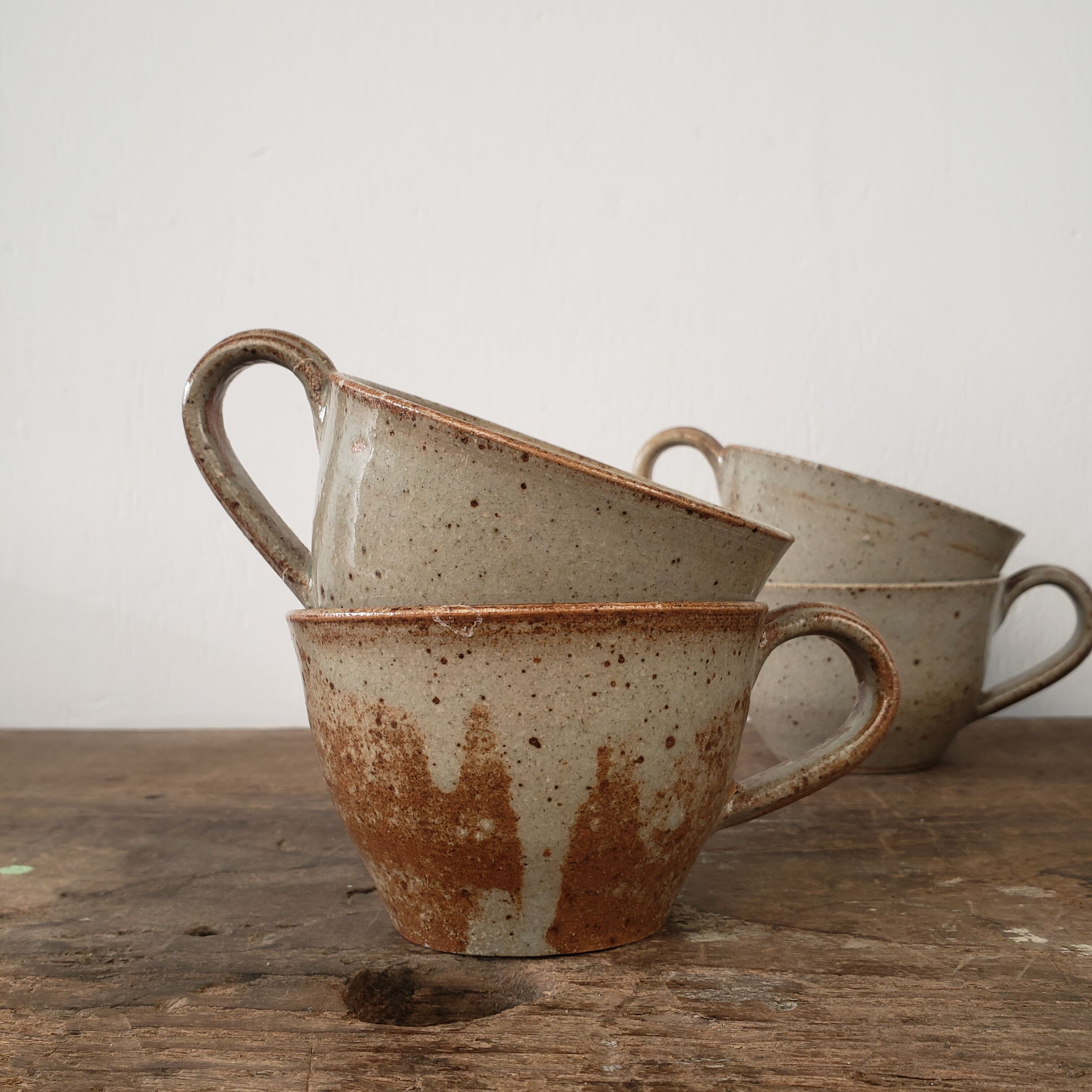 Gray stoneware cups