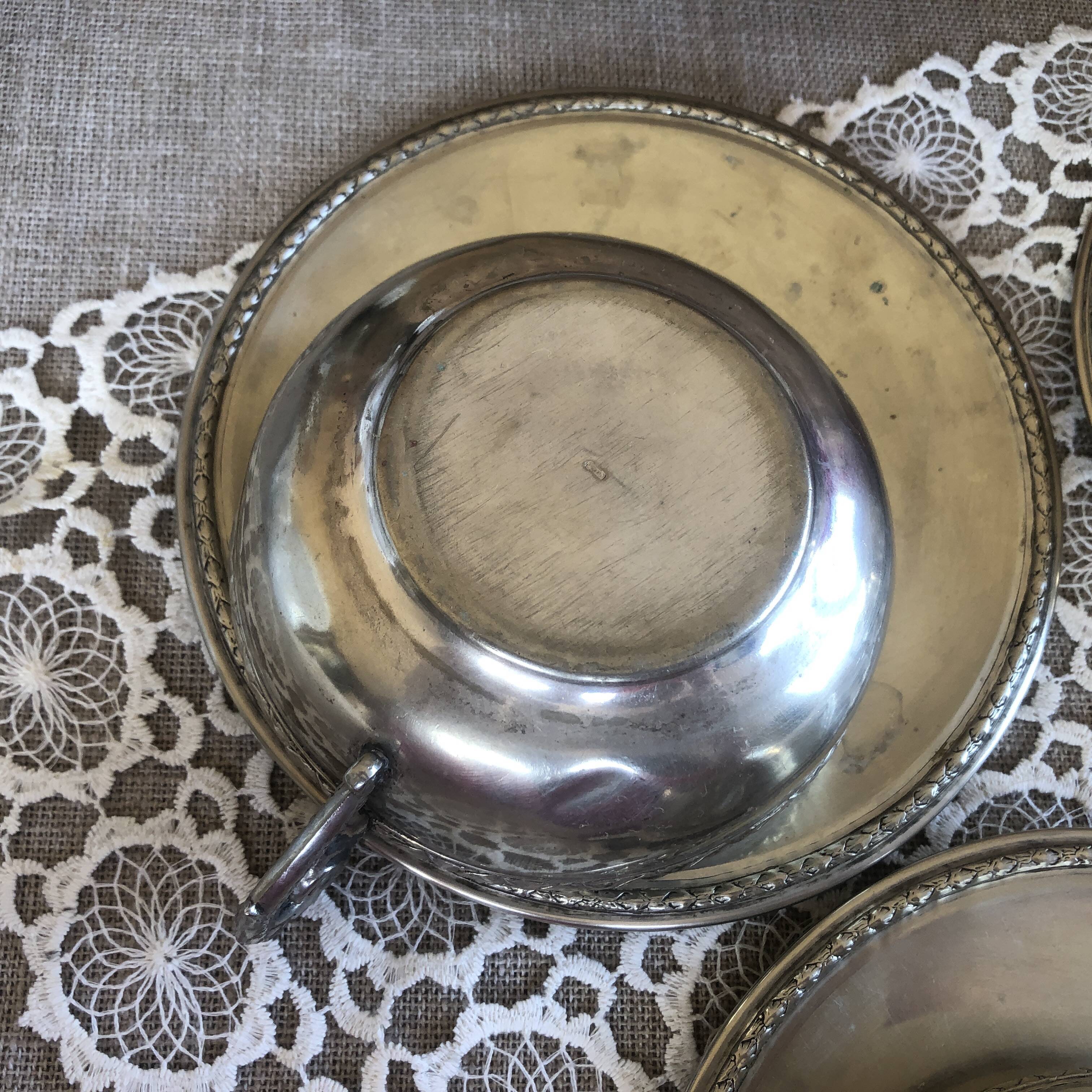Set of 3 old "silverware" cups