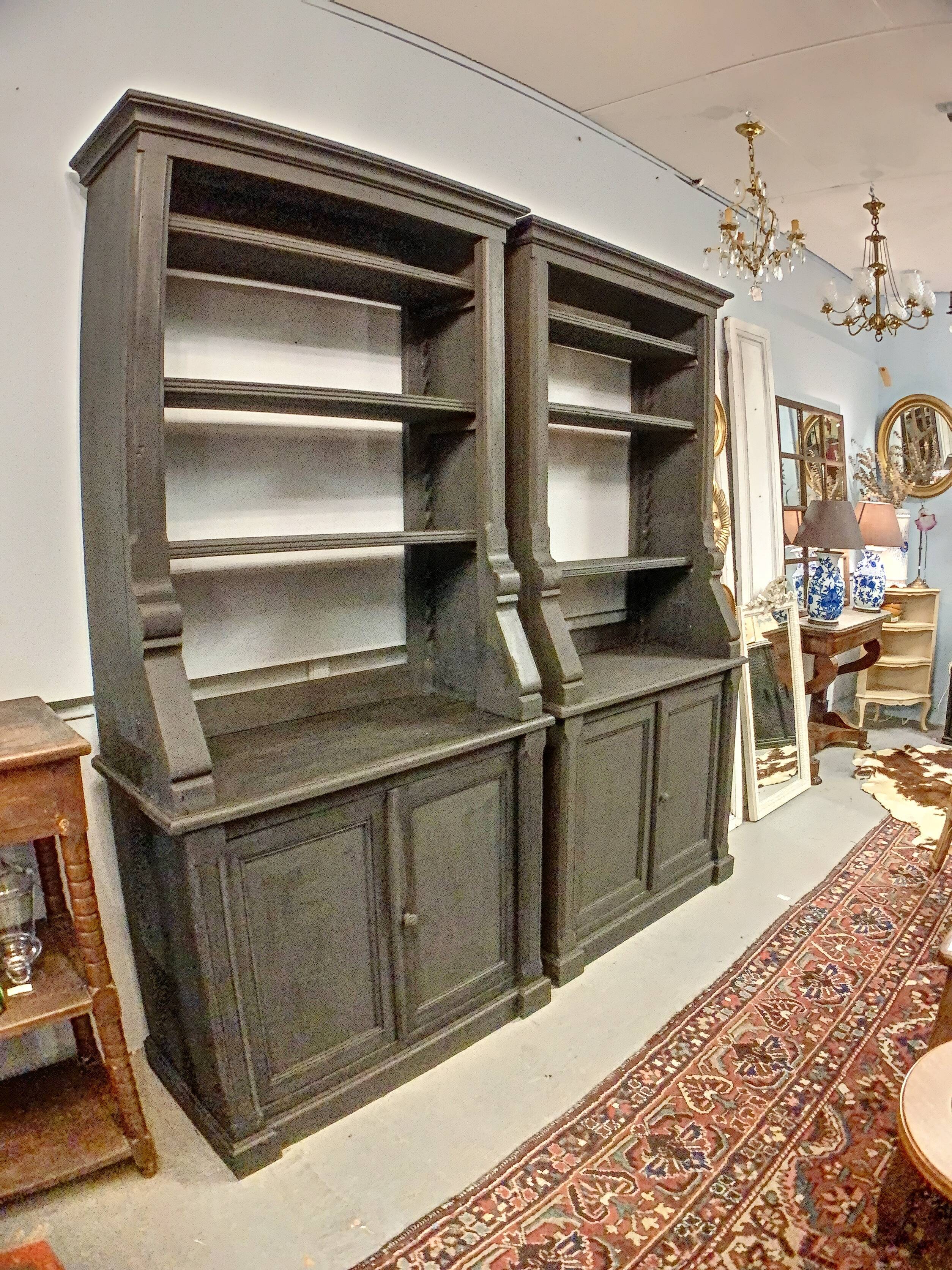 Pair of black China buffets
