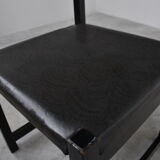 Set of 6 brutalist dining chairs by Emiel Veranneman for Decoene, 1970s