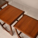 Nesting tables in teak and glass Gplan edition