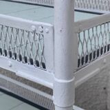 Vintage openwork metal serving trolley from the 1950s