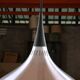 Large Danish pendant light in chrome metal, orient model by Jo Hammerborg for Fog & Morup 1960.