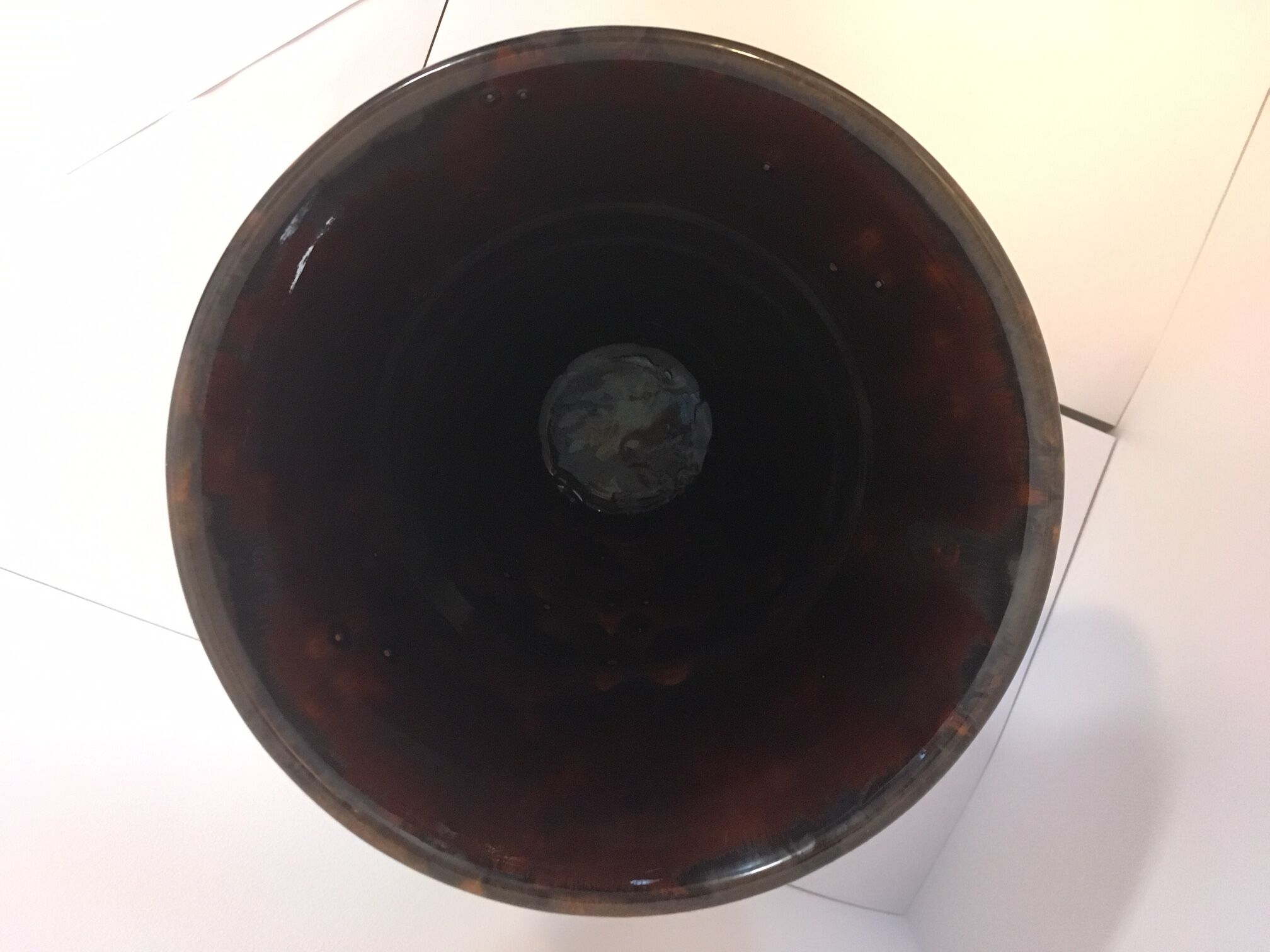 Stoneware vase flamed art nouveau pottery of bouffioulx 9517