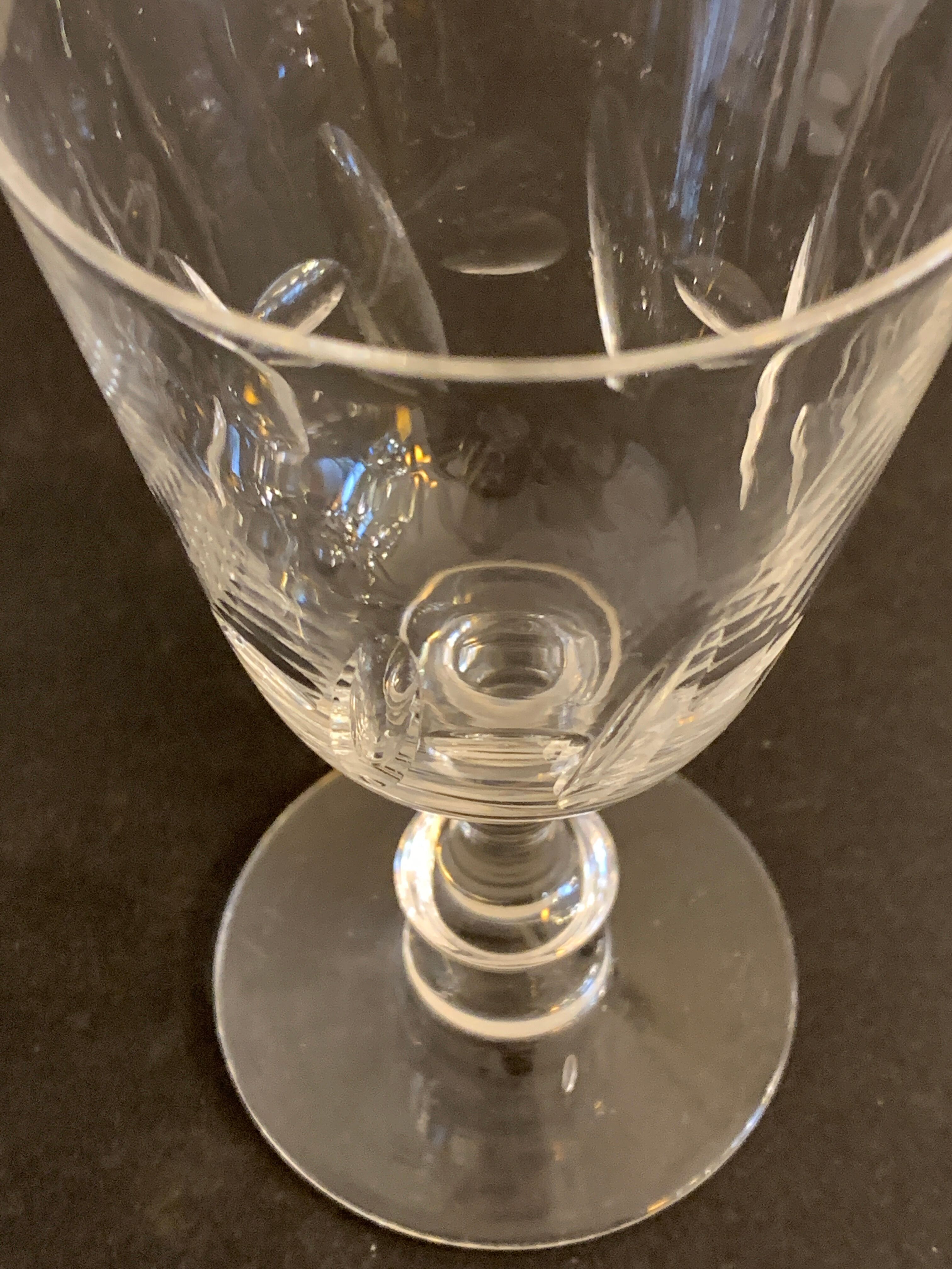 2 crystal-blown walking glasses