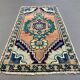 Small vintage turkish rug 90x48 cm, short runner, tribal, shabby, mini carpet
