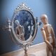 Brass psyche mirror 29x40cm