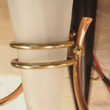 Paire applique lunel mid century texture perspex laiton dore noir