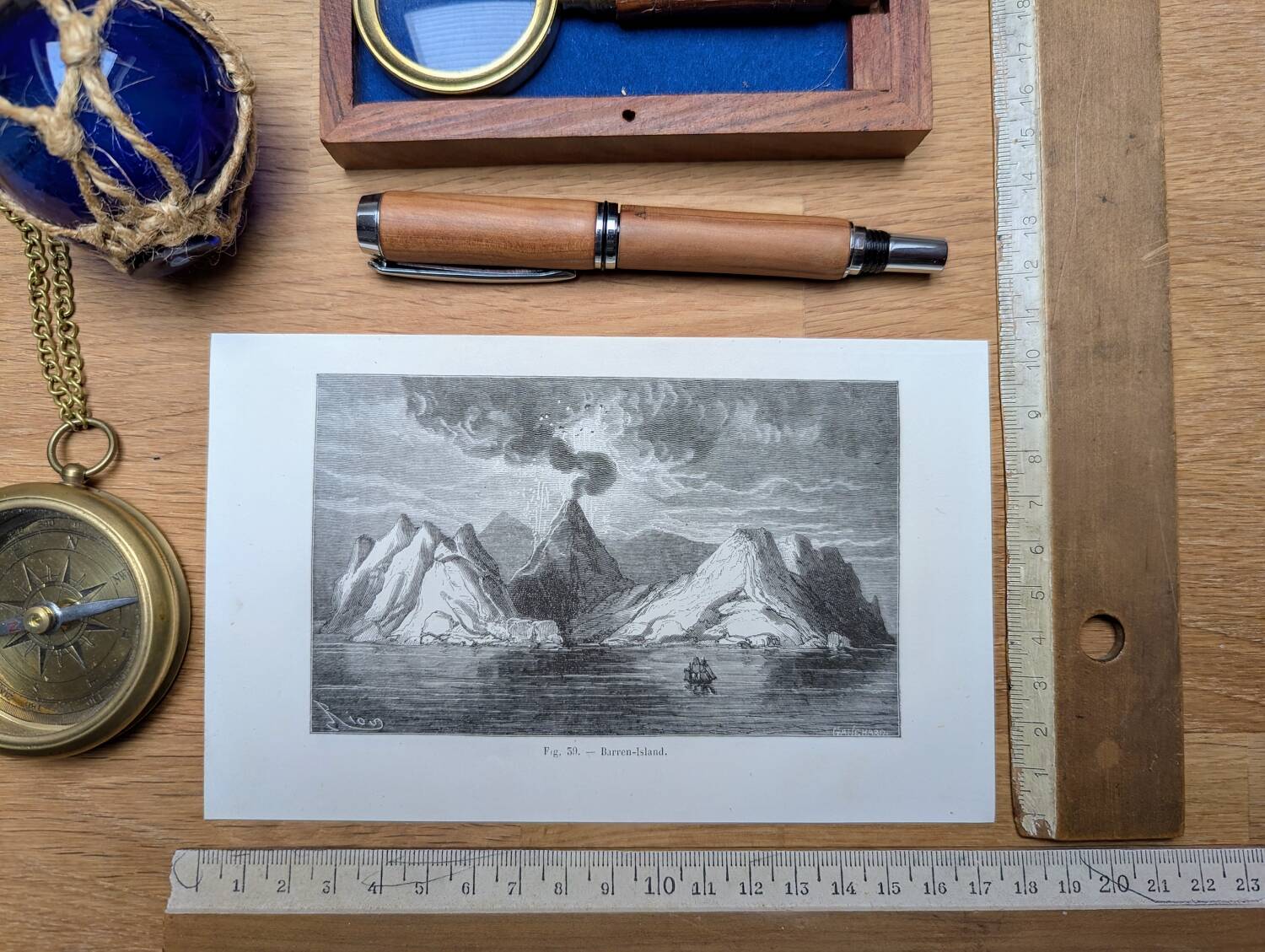 Printed in 1868, Barren Island, Indian Ocean.
