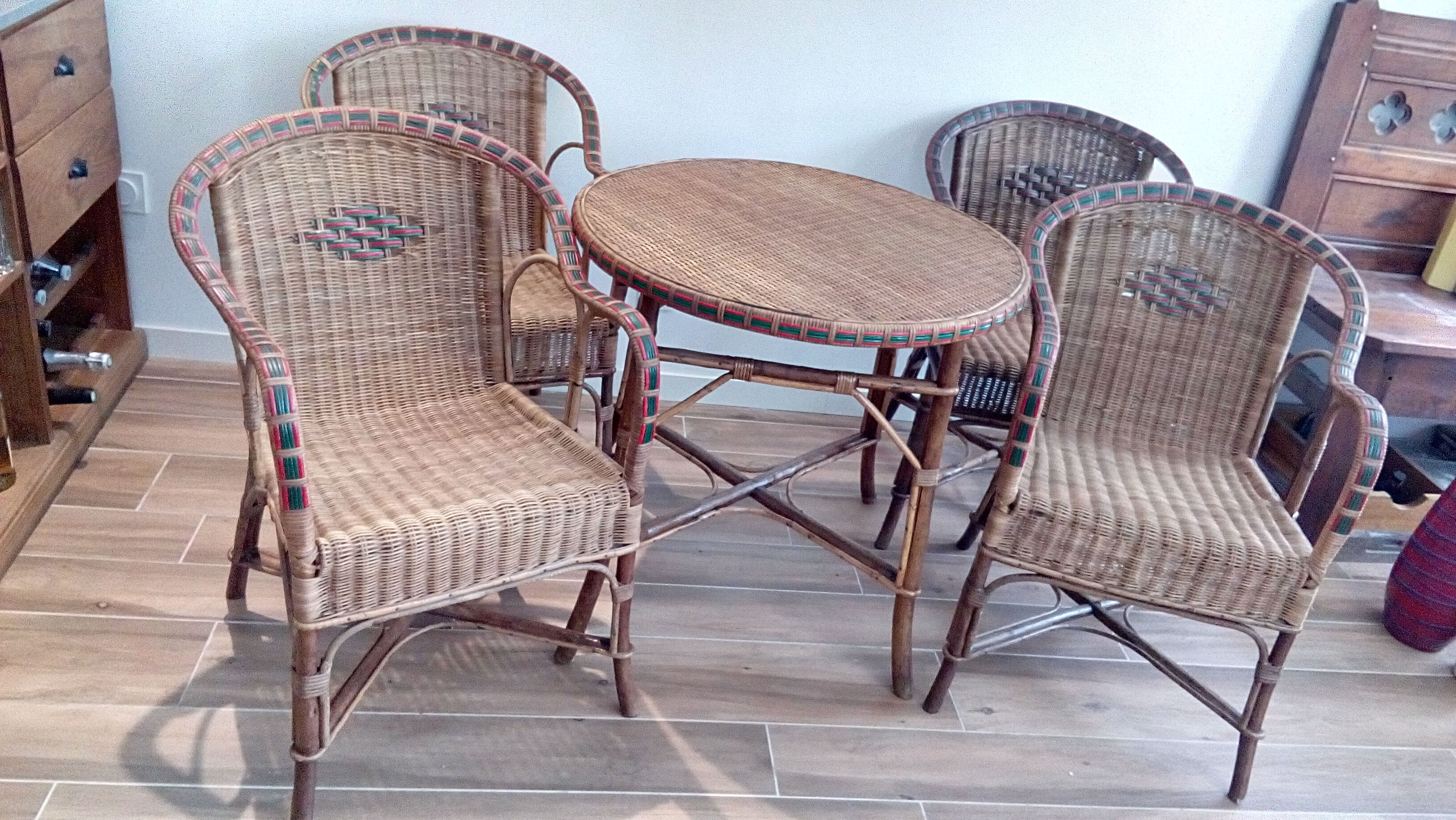 Rattan wicker garden salon rattan year 60