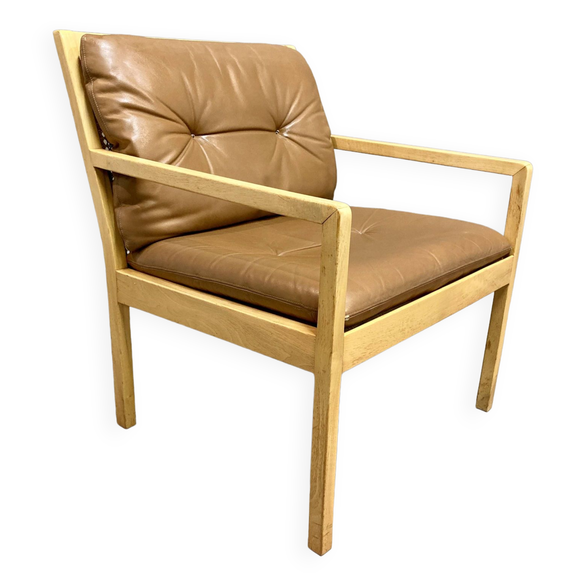 Leather armchair "Bernt Petersen" Scandinavian design 1960.