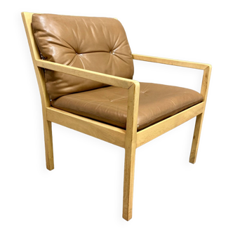 Fauteuil cuir "Bernt Petersen" design scandinave 1960.