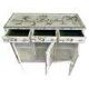 Buffet chinois laqué blanc avec décorations de geishas en nacre