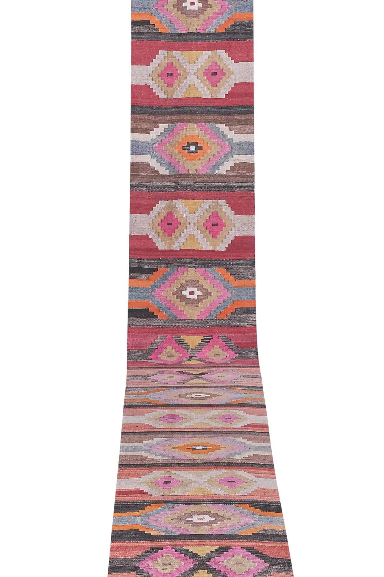 Vintage Turkish hallway rug 78x642 cm