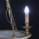Masterpiece Art Deco design white alabaster chandelier circular wooden fram