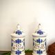 Pair of 2 apothecary jars / pharmacy - saint clement faience