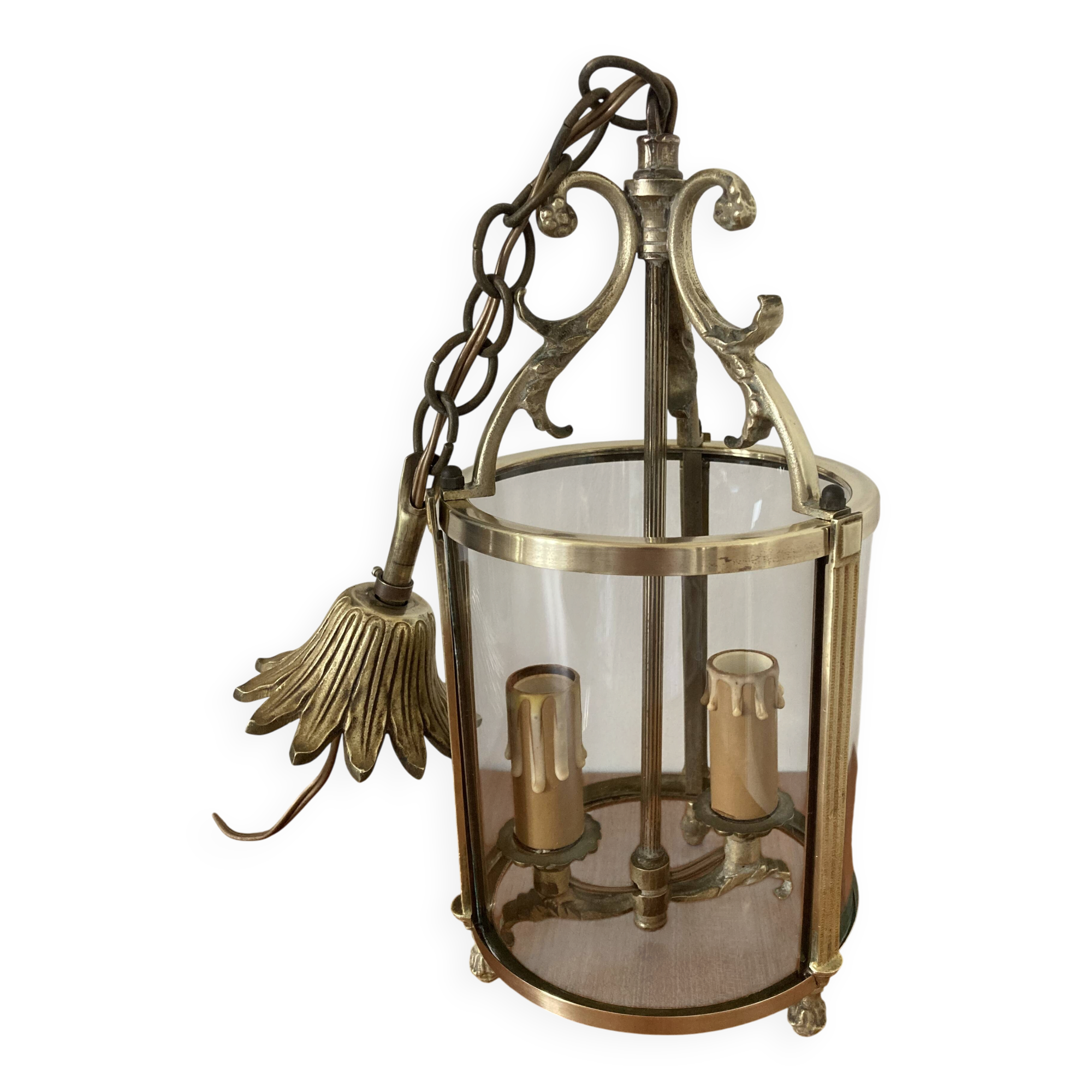 Vestibule lantern, gilded bronze, Louis XVI style