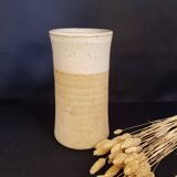 Vase in raw and glazed stoneware