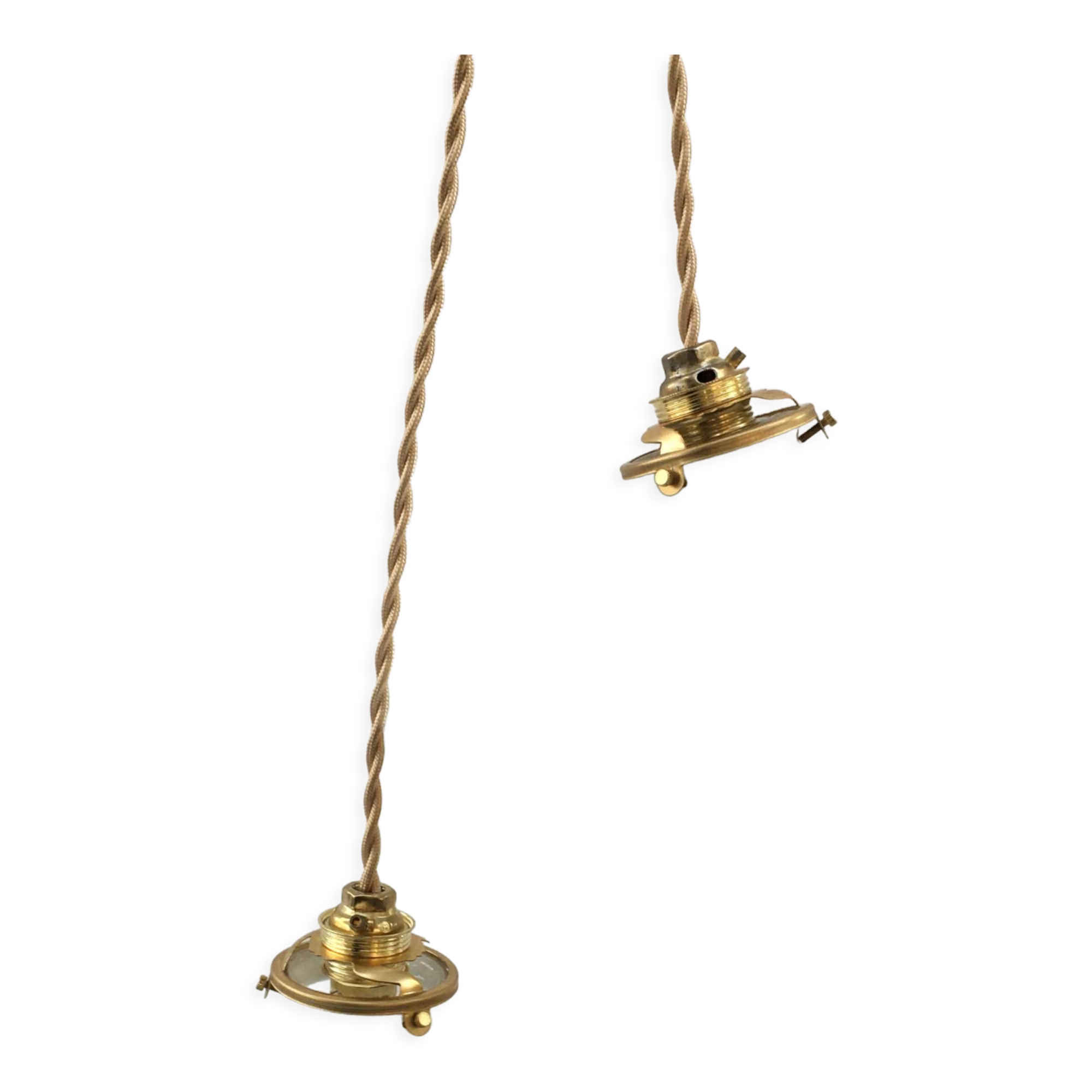 Pair of suspensions in white opaline