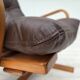 1970s, Danish armchair by Komfort, furniture leather, canvas, bent wood.