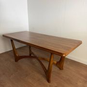 Vintage wooden coffee table – sculptural base