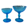 Art Deco pressed glass collection, sugar bowls turquoise