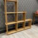 Vintage 80s pine staircase bookshelf in Maison Regain style