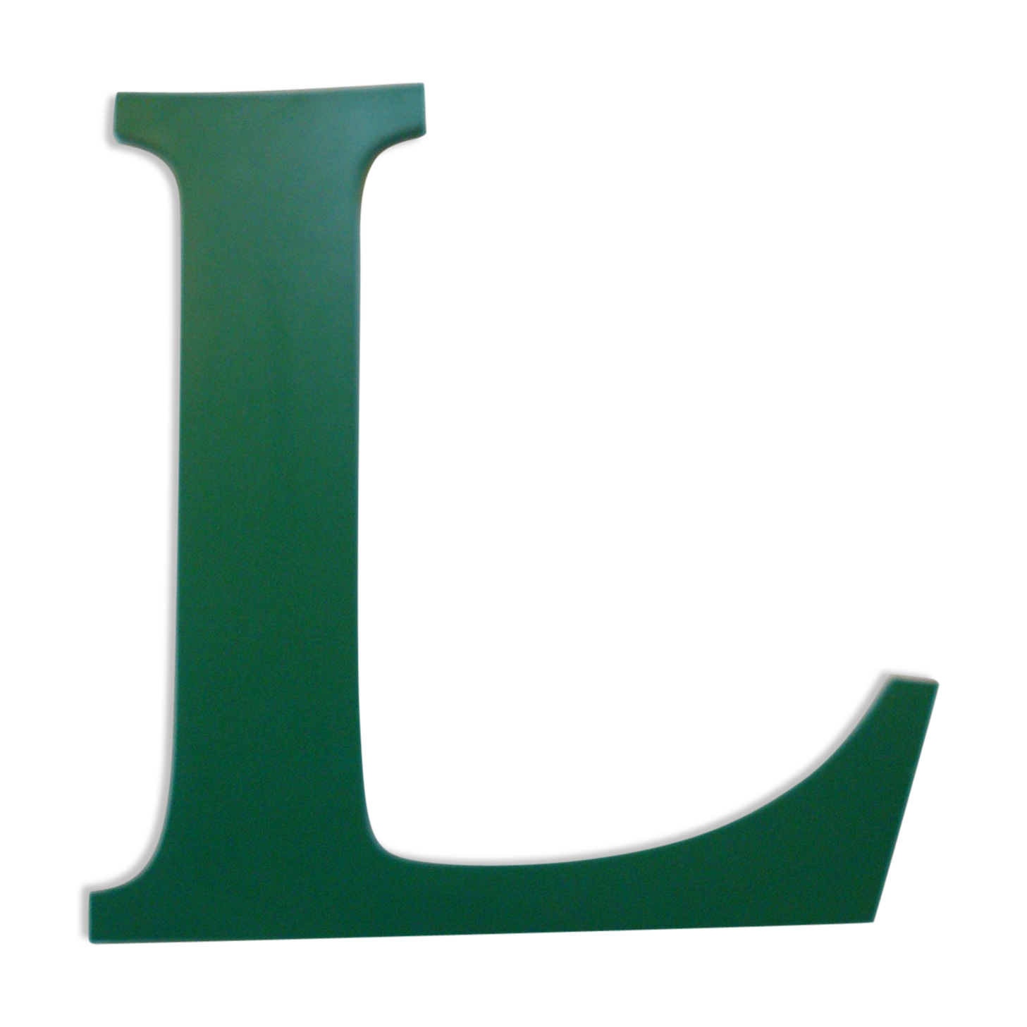 Lettre d'enseigne  L  de couleur verte