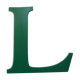Lettre d'enseigne  L  de couleur verte
