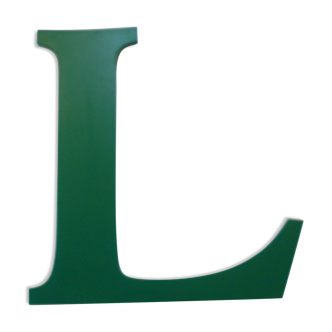Lettre d'enseigne  L  de couleur verte
