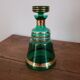 Green and gold glass carafe