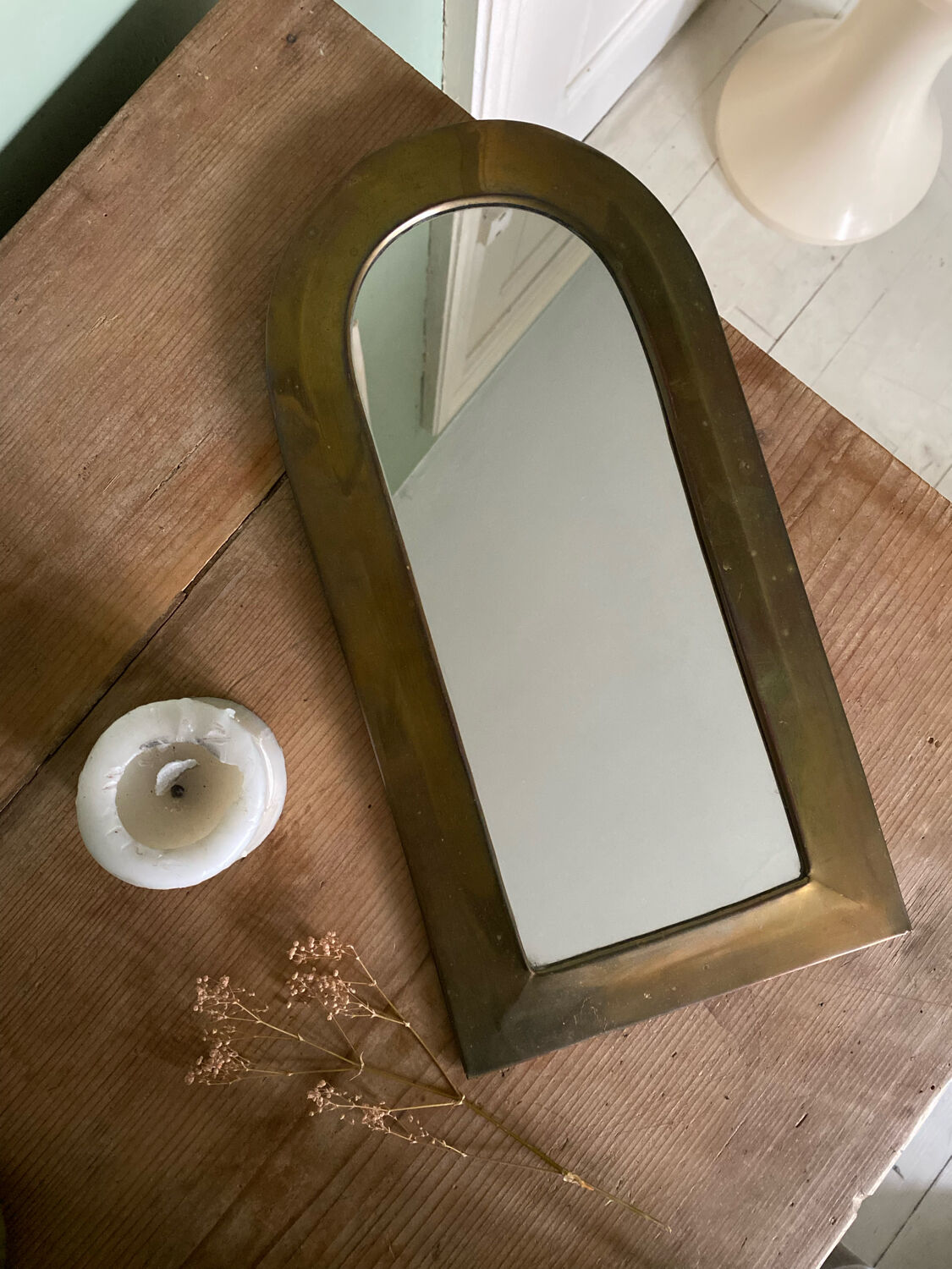Moroccan brass mirror