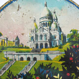 Old box of candies in lithographed sheet metal - Basilica Sacred Heart Paris - vintage 30s