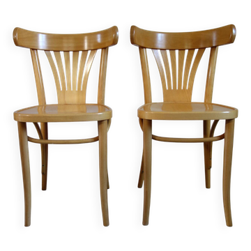 Paire de chaises bistro inspiration Thonet hêtre clair
