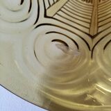 Art Deco vase in molded pressed glass, amber color