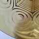 Art Deco vase in molded pressed glass, amber color