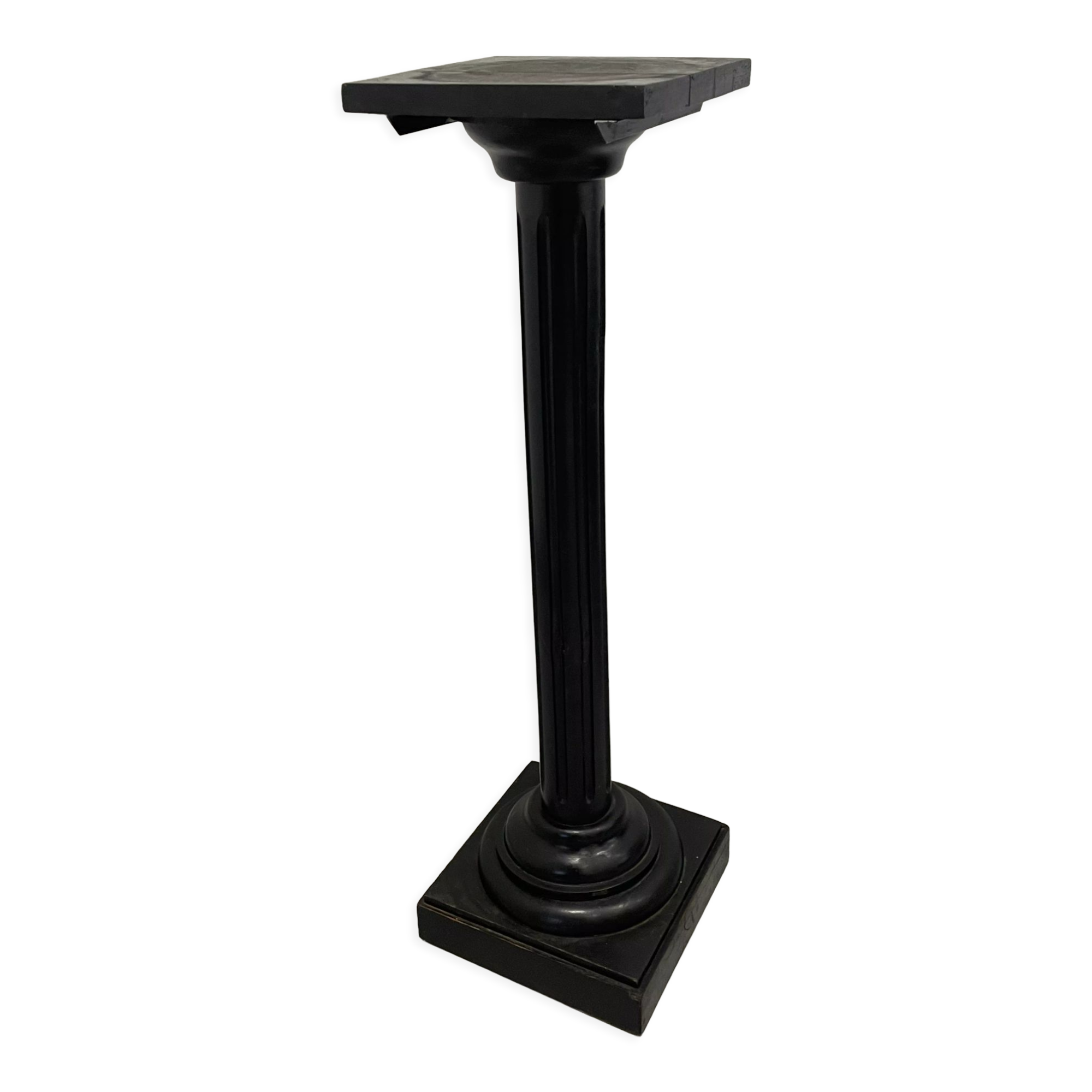 Nineteenth century black wooden fifth wheel column Napoleon III