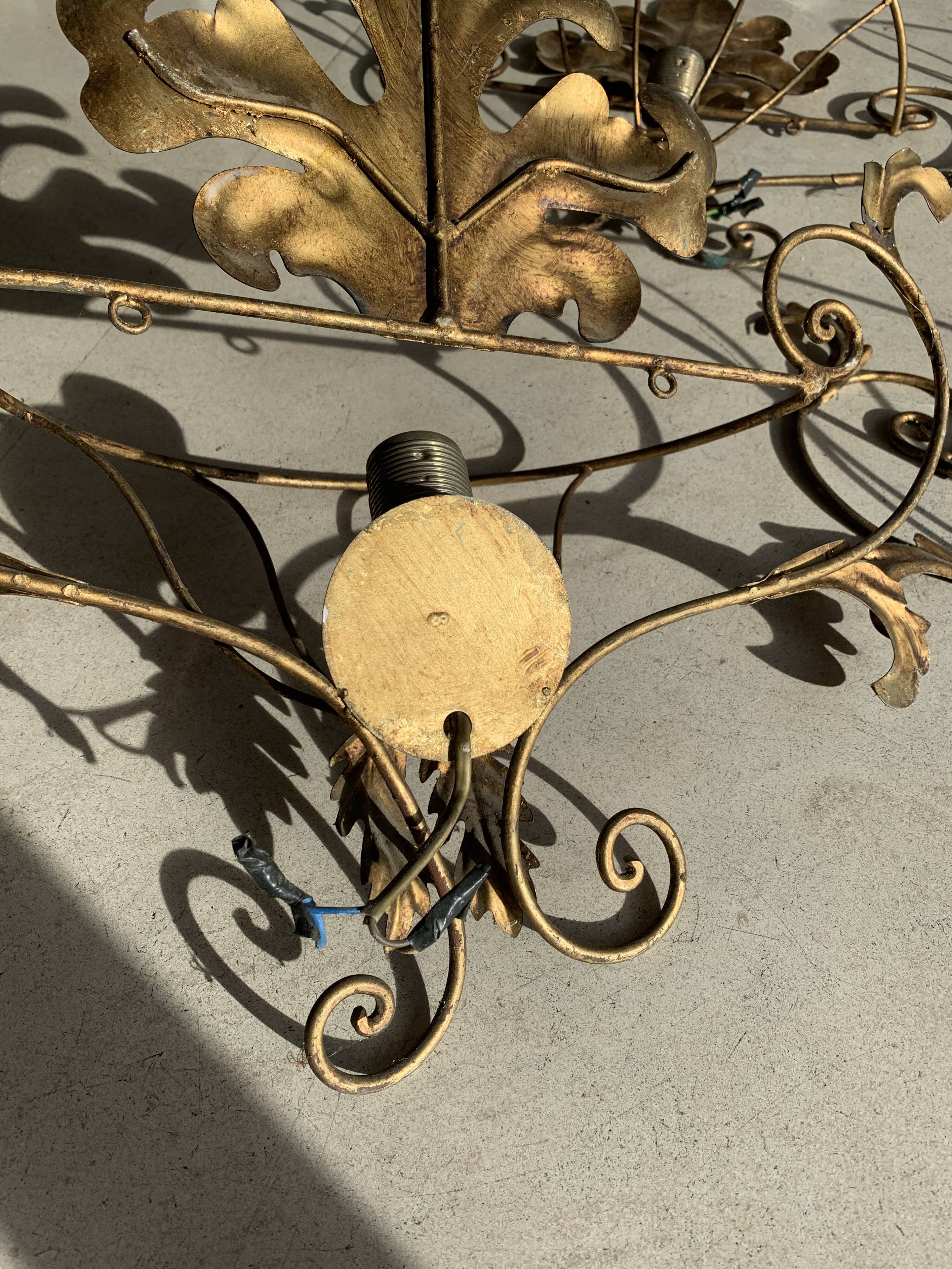 Set of gold wall lights