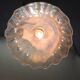 Vintage Murano blown glass suspension lamp with blue and white shell.